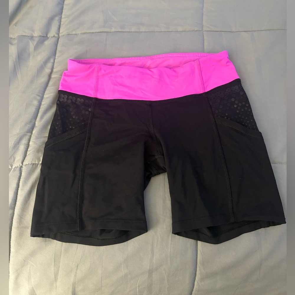 Lululemon Black and Pink Athletic Shorts